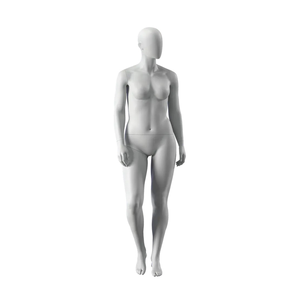BINK - Plus size sport mannequin, female, grey, abstract head, standing pose 20