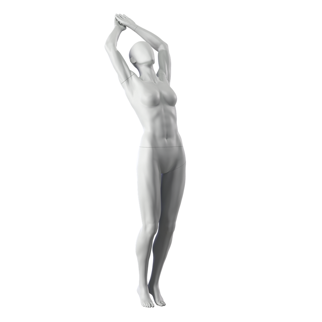 BINK - Diving sport mannequin, female, grey, abstract head, standing pose 24