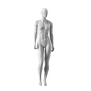 Sport mannequin female, grey, abstract head, standing pose 26