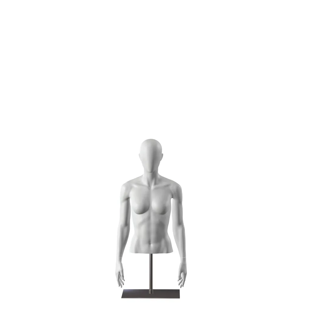 BINK - Sport bust without legs, female, grey, metal base, abstract head, pose 251