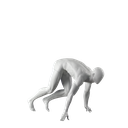 Start to run sport mannequin, male, grey, abstract head, pose 303