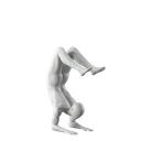 Yoga sport mannequin, male, grey, abstract head, pose 308