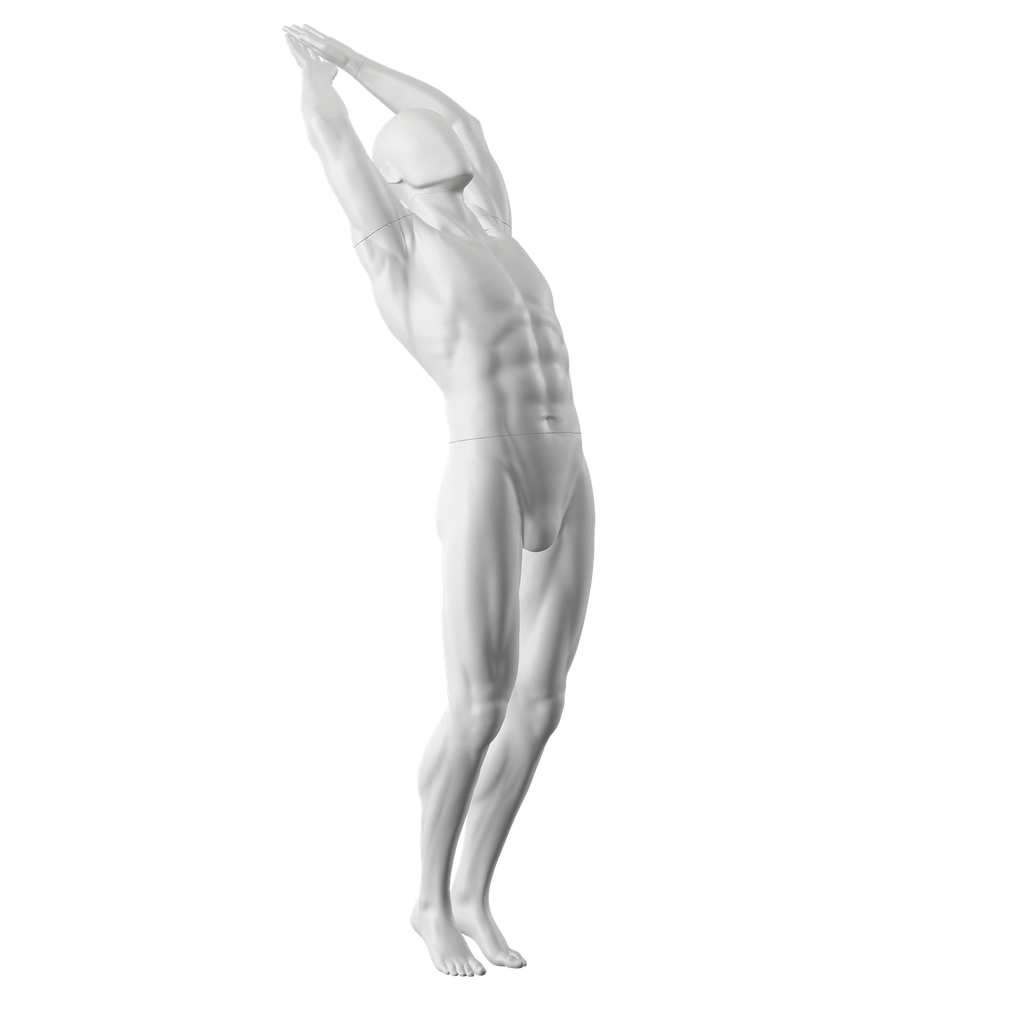 BINK - Diving sport mannequin, male, grey, abstract head, standing pose 325