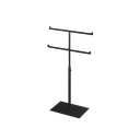 Double T-support, pour présentation de bijoux, en acier noir laqué