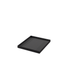 Display tray, black metal with black velvet lining, 35x30 cm