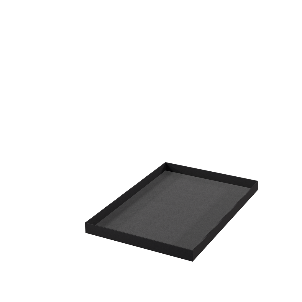 BINK - Display tray, black metal with black velvet lining, 45x30 cm