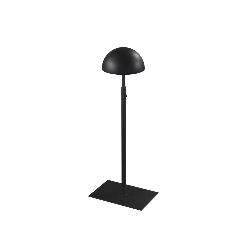 Hat display stand, for displaying hats and caps, black powder-coated steel