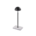 Hat display stand, for displaying hats and caps, black powder-coated steel with marble-look base