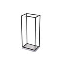 Universal accessories display, for displaying (hand)bags, scarves, jewelry, glasses, shoes, black powder-coated steel with marble-look base