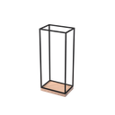 Universal accessories display, for displaying (hand)bags, scarves, jewelry, glasses, shoes, black powder-coated steel with wooden base