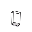 Universal accessories display, for displaying (hand)bags, scarves, jewelry, glasses, shoes, black powder-coated steel with marble-look base