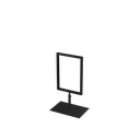 A5 info display, adjustable height, black powder-coated steel, interior