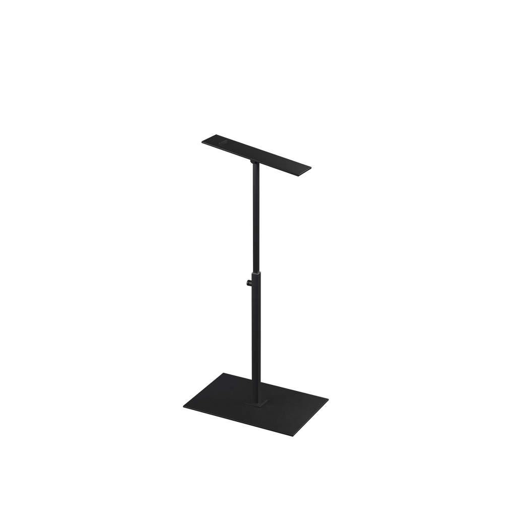 Shoe stand, adjustable height, black powder-coated steel