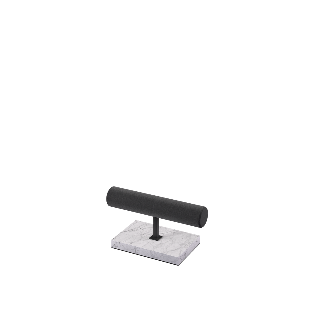 BINK - Bracelet and watch display, black powder-coated steel with marble-look base