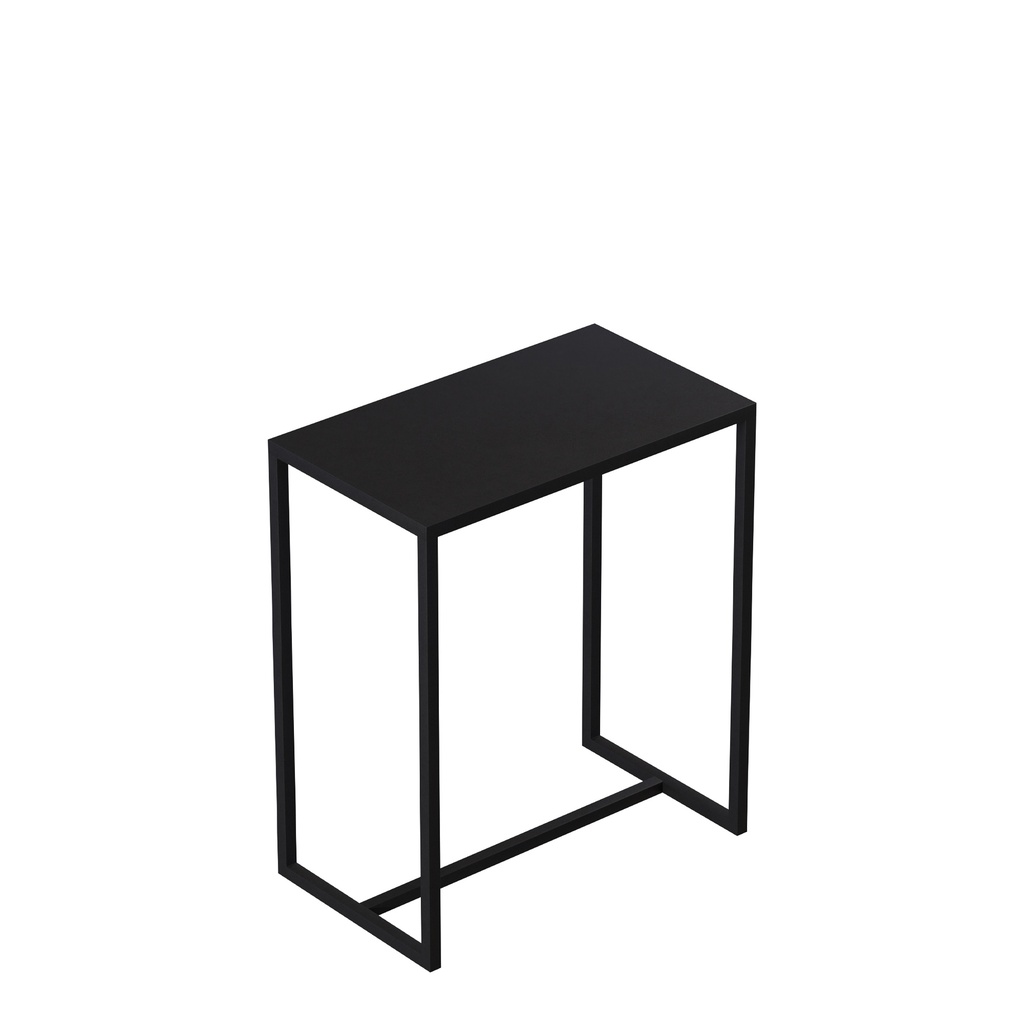 Side table 60x35xh70 cm, black powder-coated metal