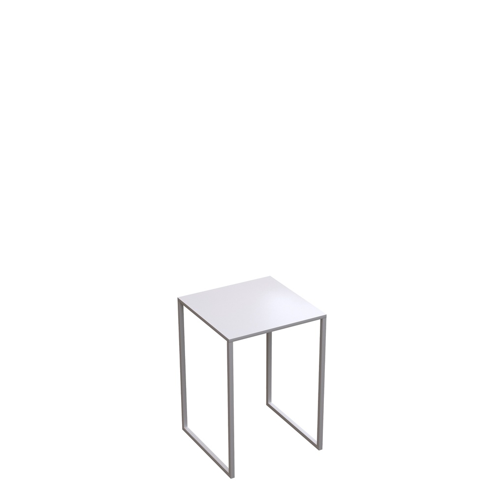 Side table 30x30xh43 cm, white powder-coated metal