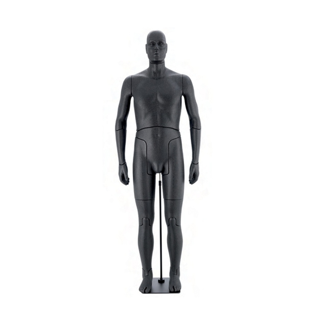 BINK - Male flexible mannequin, black polypropylene foam
