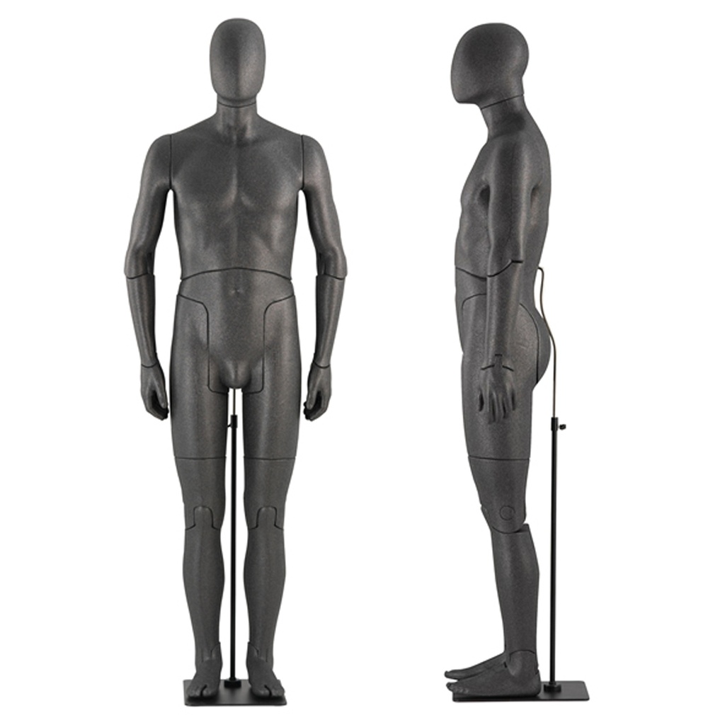 BINK - Male flexible mannequin, black PP foam