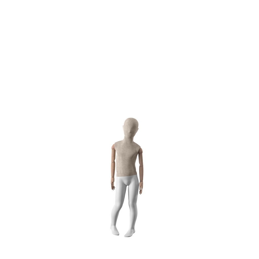 BINK - vintage mannequin, child, wooden arms, covered with fabric, 4 years, standing pose 71