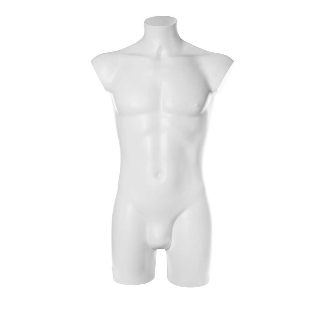 BINK - Plastic mannequin torso, male, white recyclable plastic, pose 2005U_WH