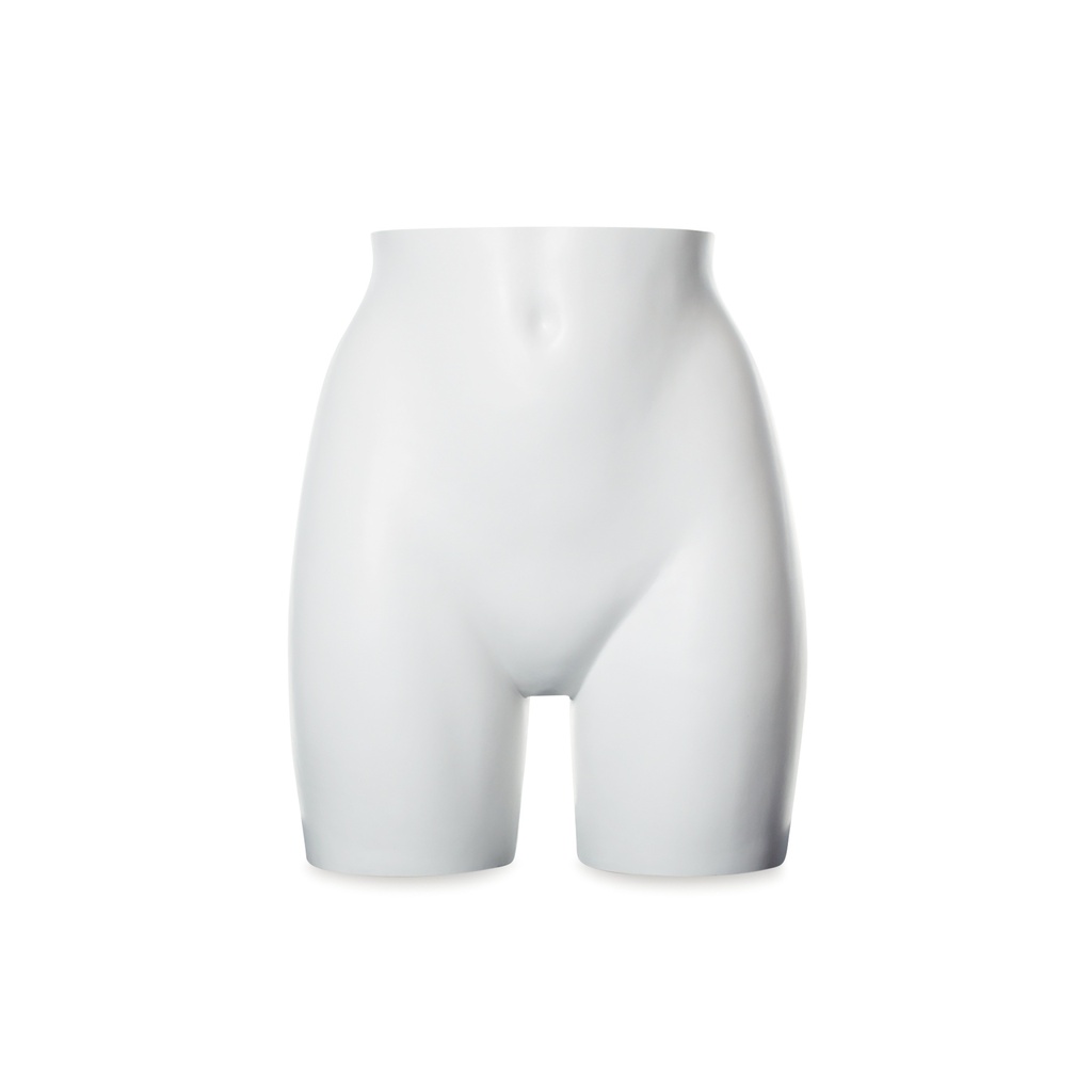 Plastic mannequin hips display, female, white recyclable plastic, pose 2020D_WH