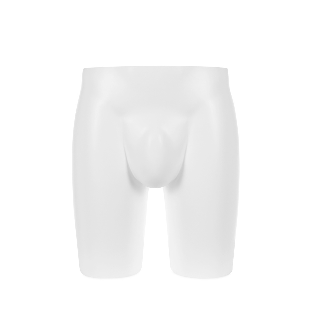 Plastic mannequin hips display, male, white recyclable plastic, pose 2025U_WH