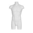 Plastic mannequin torso, male, white recyclable plastic, pose MSLBUST_WH