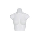 Plastic mannequin bust, short model, female, B-cup, white recyclable plastic, pose SLBUSTXC_WH