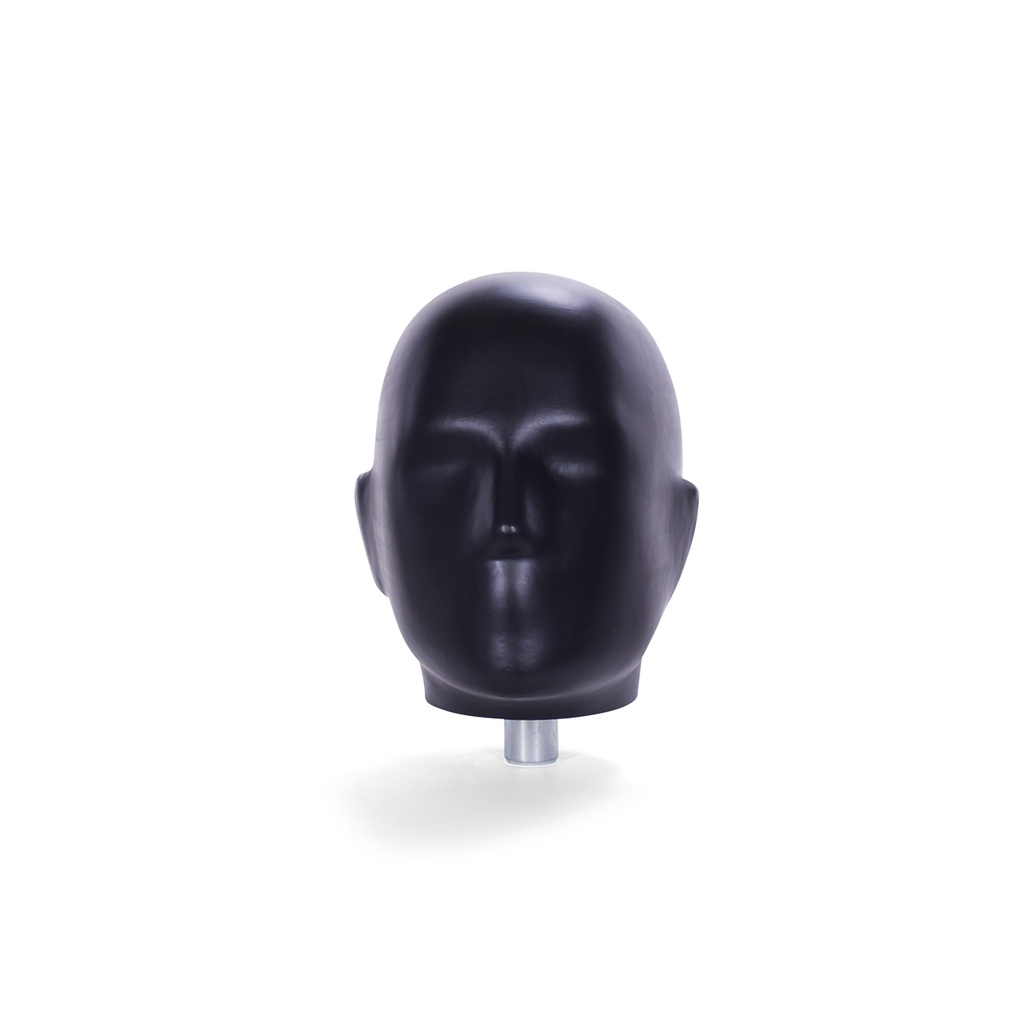 BINK - Plastic stylised abstract head, female, black recyclable plastic, pose TSD_BL