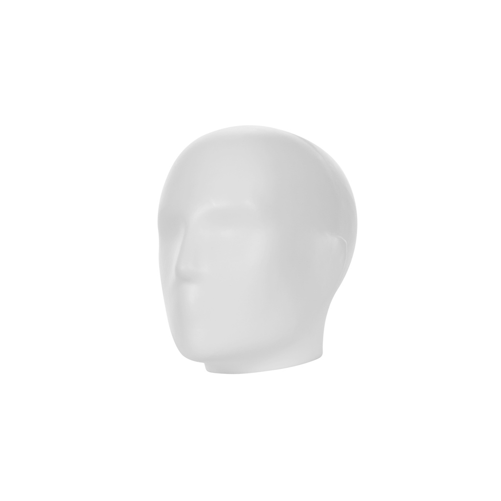 BINK - Plastic stylised abstract head, female, white recyclable plastic, pose TSD_WH
