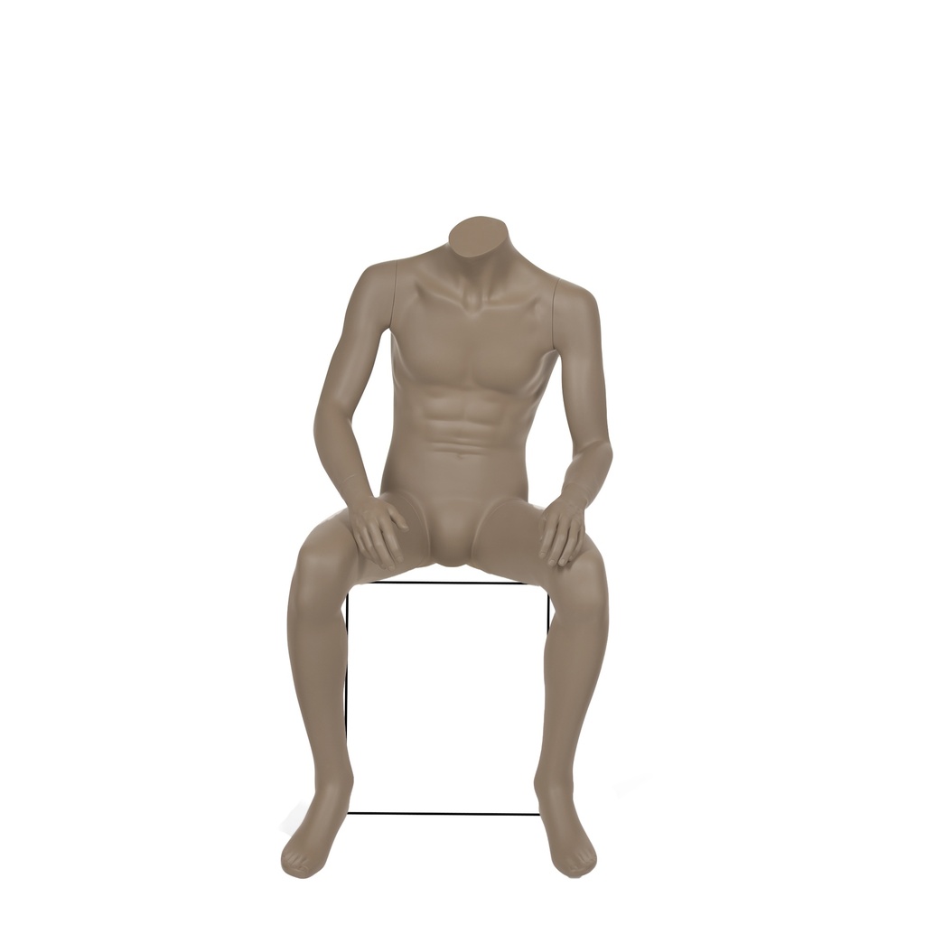 BINK - Sitting male mannequin headless, beige grey