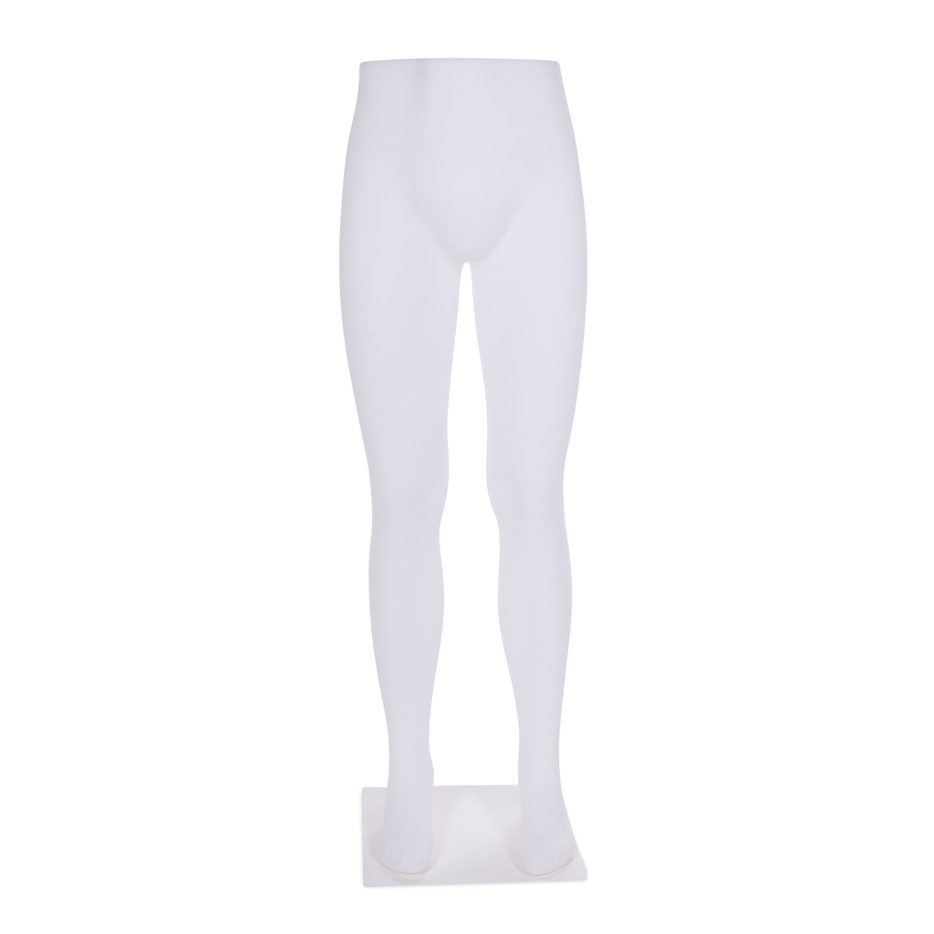 BINK - Men's leg display, for trousers, white, including square powder-coated gray base plate, including calf pin