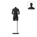 Female torso, black, incl. base, Bio FRP