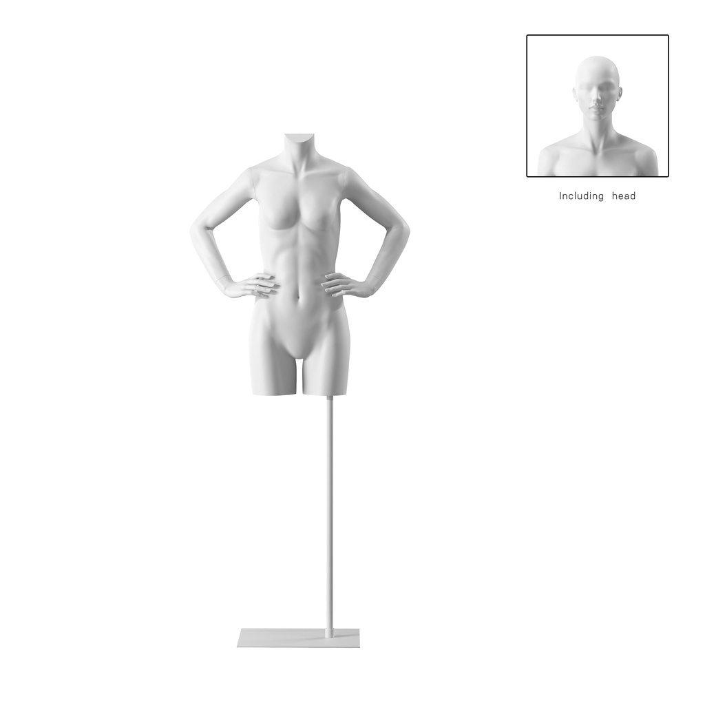 BINK - Female torso, white, incl. base, Bio FRP