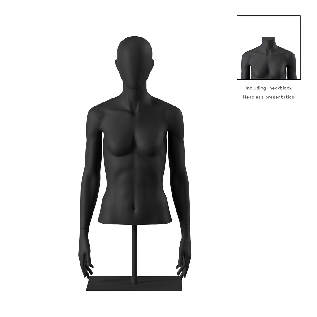 BINK - Female bust on stand, abstract head, black, pose 051