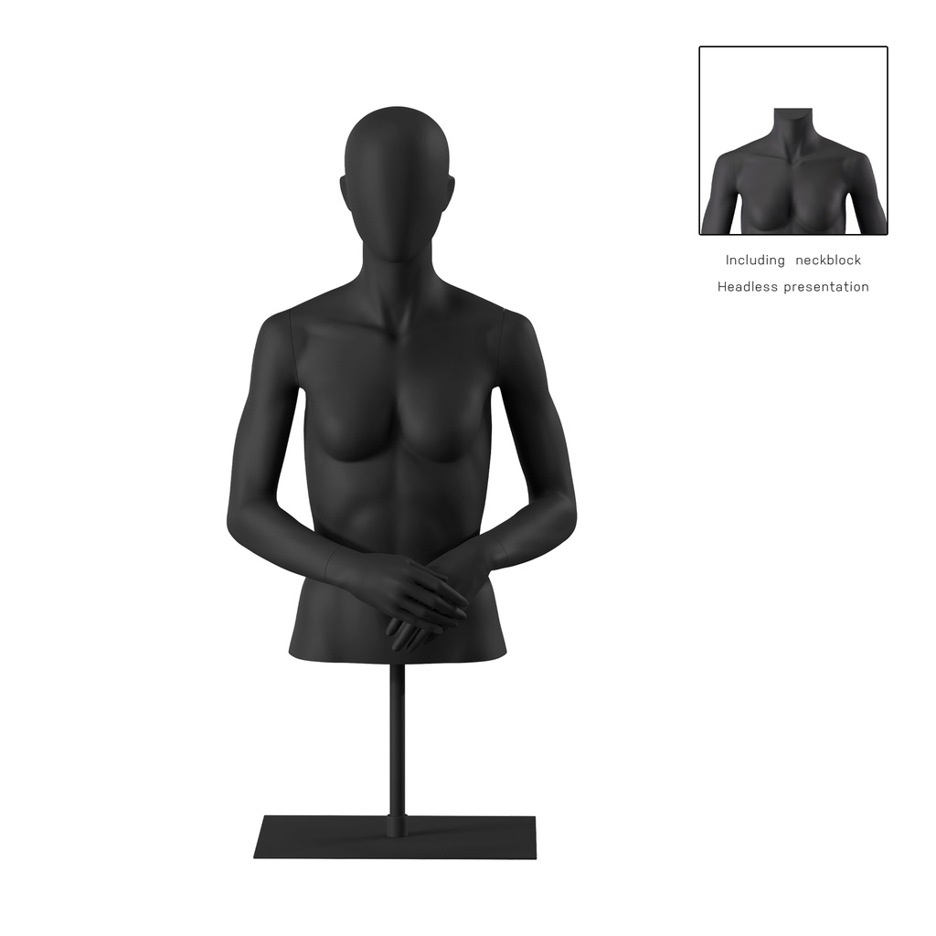 BINK - Female bust on stand, abstract head, black, pose 052