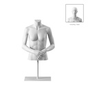 Torso mujer corto, blanco, incl. base, Bio FRP