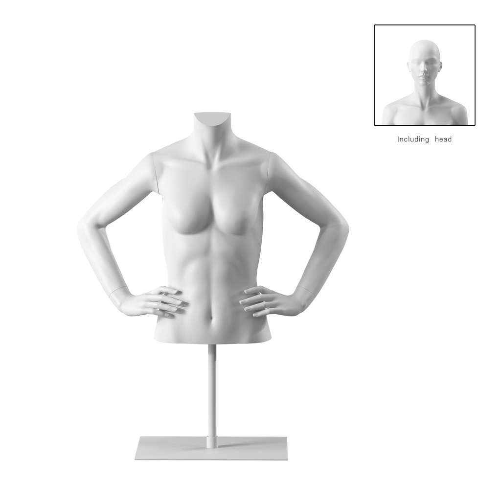 BINK - Short female torso, white, incl. base, Bio FRP