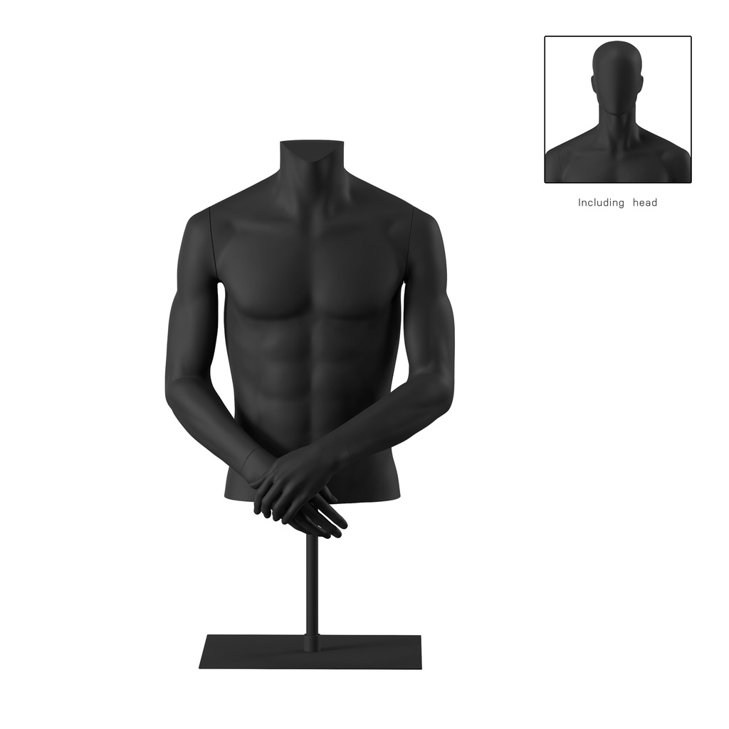 BINK - Short male torso, black, incl. base, Bio FRP
