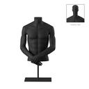 Short male torso, black, incl. base, Bio FRP