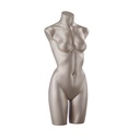 Lingerie torso, female, B-cup, bronze metallic skin color, pose 001