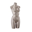 Lingerie torso, female, C-cup, bronze metallic skin color, pose 002