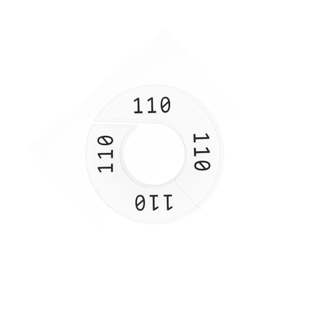 BINK - Talla marcador,blanco, talla " 110 " negro,per 10 uds.