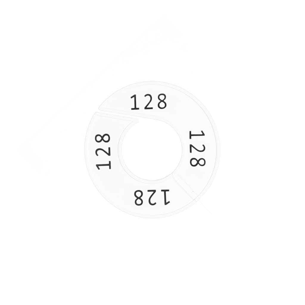 BINK - Size marker,white, size " 128 " black,per 10 pcs