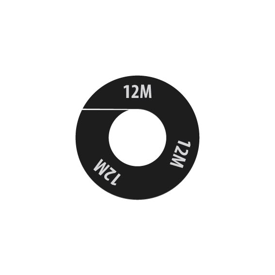 BINK - Talla marcador,negro, talla " 12 M " blanco,per 10 uds.