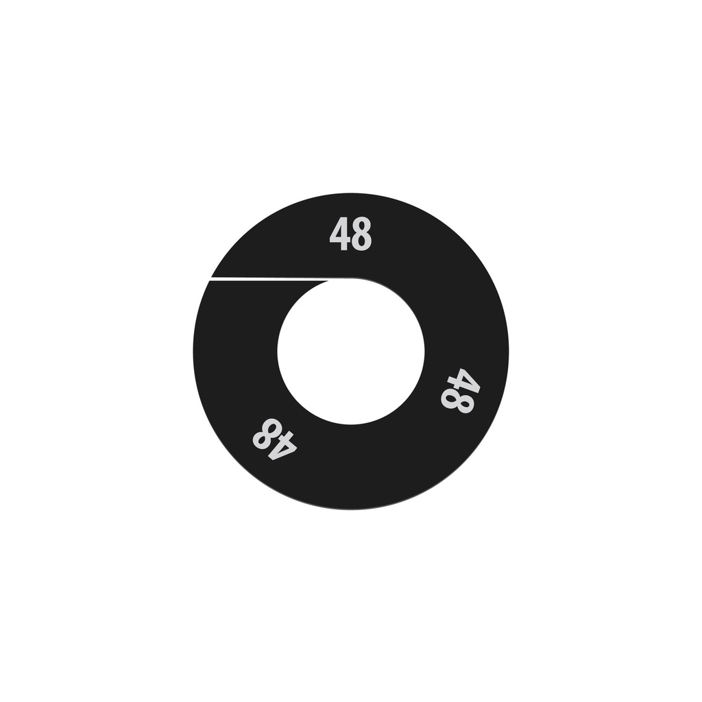 Size marker,black, size " 4 8 " white,per 10 pcs