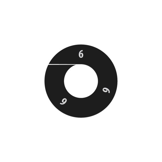 BINK - Size marker,black, size " 6 " white, ,per 10 pcs