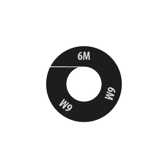 BINK - Size marker,black, size " 6 M " white,per 10 pcs