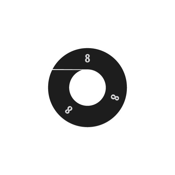 BINK - Size marker,black, size " 8 " white, ,per 10 pcs