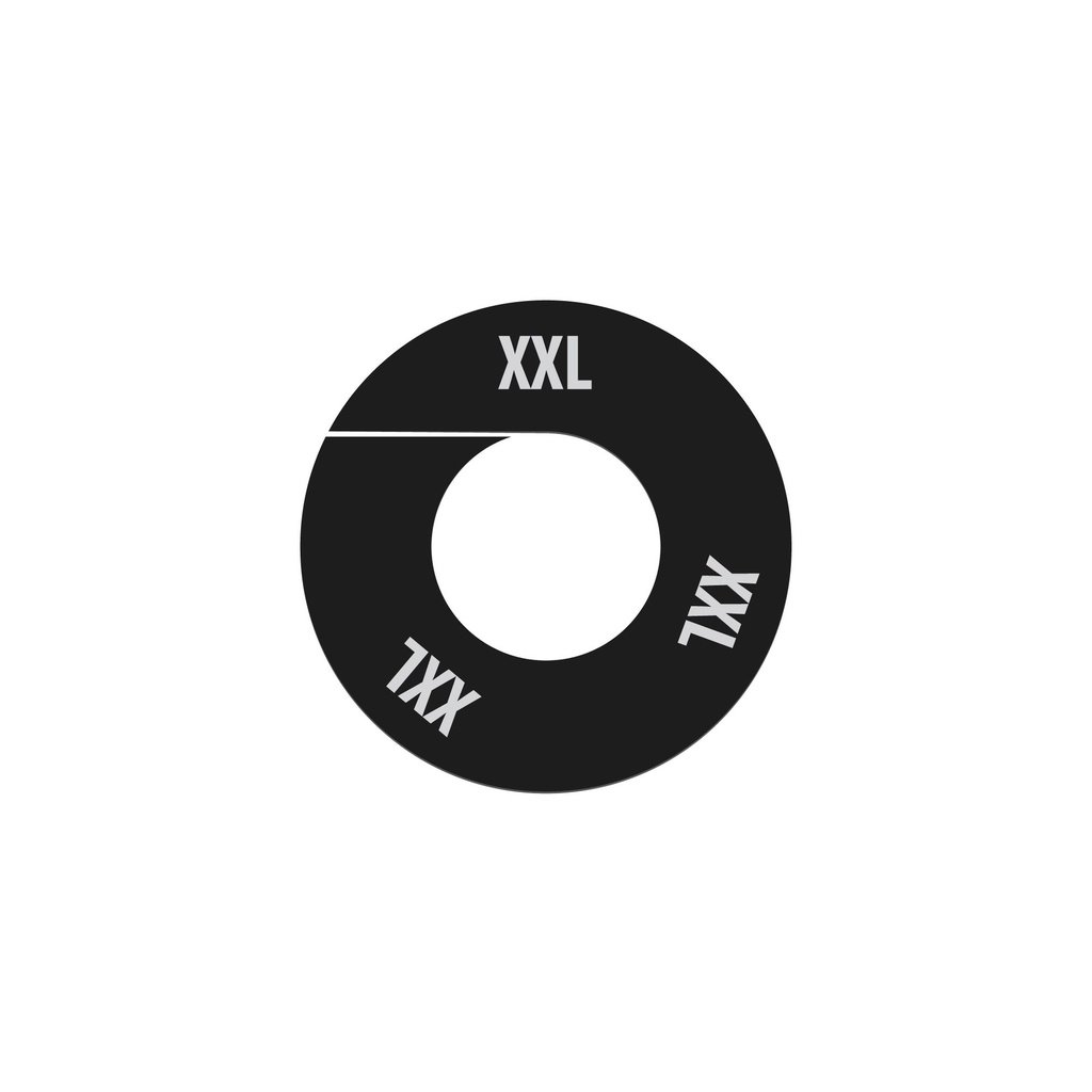 BINK - Size marker,black, size " XXL " white,per 10 pcs